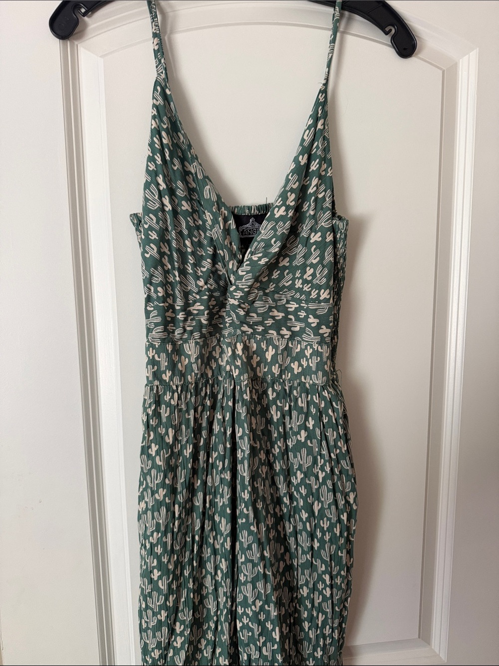 Angie Green Cactus-Print Midi Dress